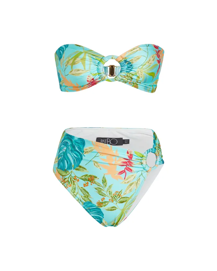 Bikinis Women PatBO TROPICALIA MIDRISE BIKINI BOTTOM FINAL SALE