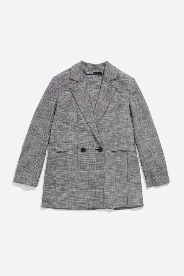 Black Checked Tailored Jacket Black Women Bimba Y Lola Total Look