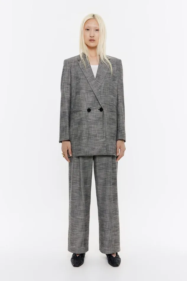 Black Checked Tailored Jacket Black Women Bimba Y Lola Total Look Black Checked Tailored Jacket Black Women Bimba Y Lola Total Look