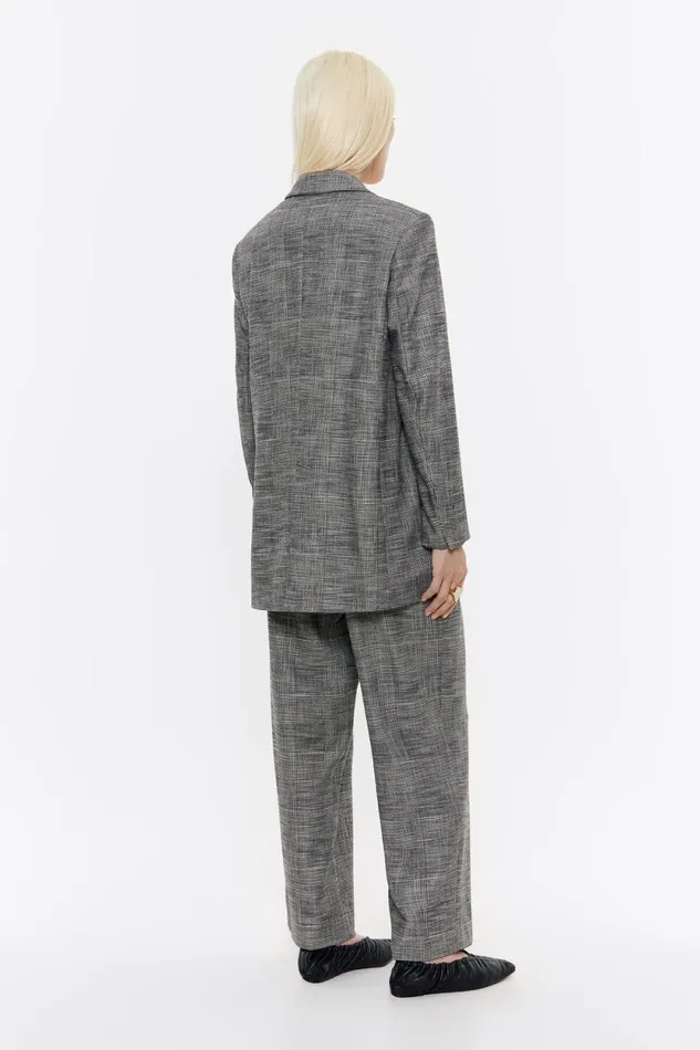 Black Checked Tailored Jacket Black Women Bimba Y Lola Total Look Black Checked Tailored Jacket Black Women Bimba Y Lola Total Look