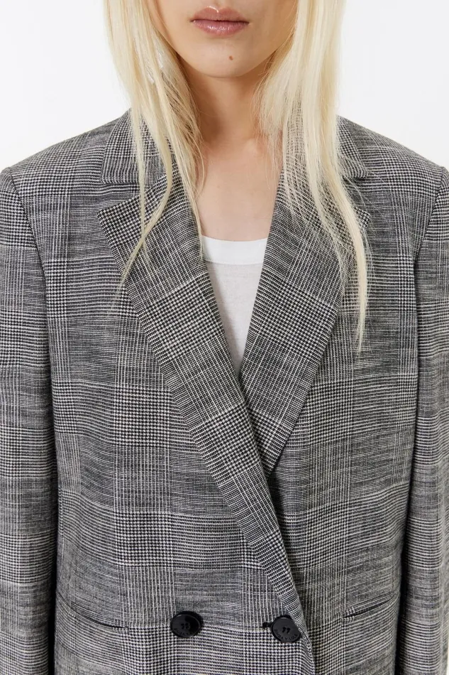 Black Checked Tailored Jacket Black Women Bimba Y Lola Total Look Black Checked Tailored Jacket Black Women Bimba Y Lola Total Look