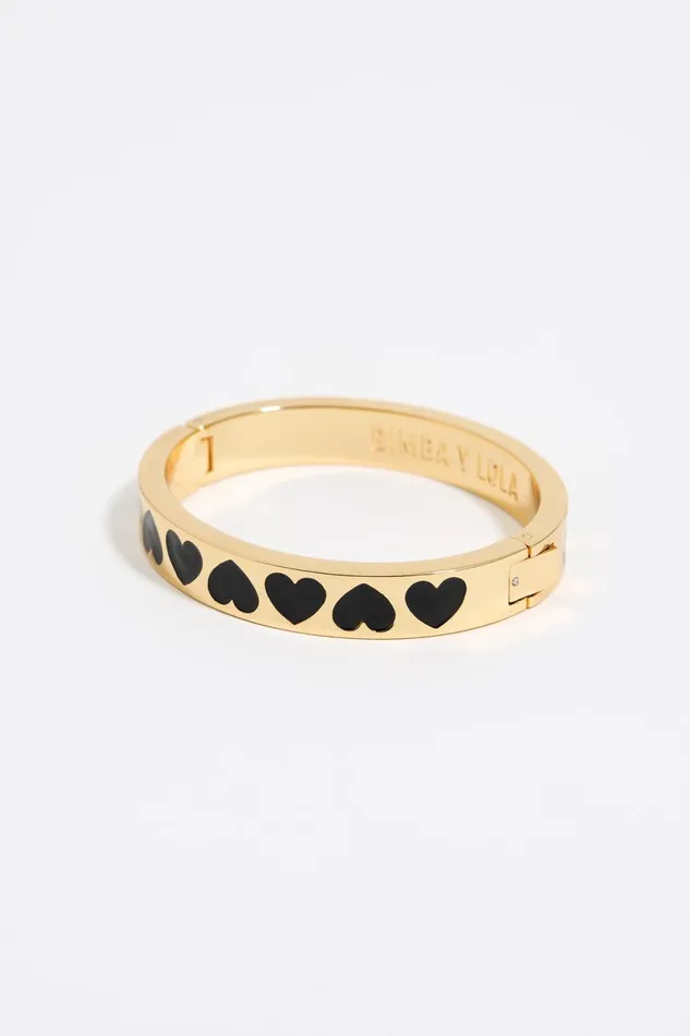 Black Enamel Hearts Bracelet Black Women Bimba Y Lola Bracelets