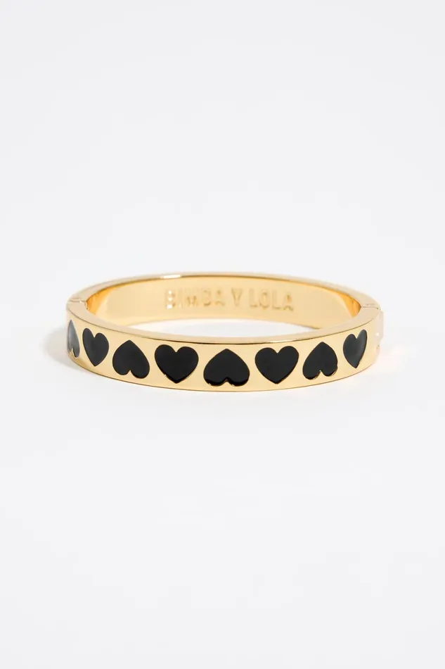 Black Enamel Hearts Bracelet Black Women Bimba Y Lola Bracelets Black Enamel Hearts Bracelet Black Women Bimba Y Lola Bracelets
