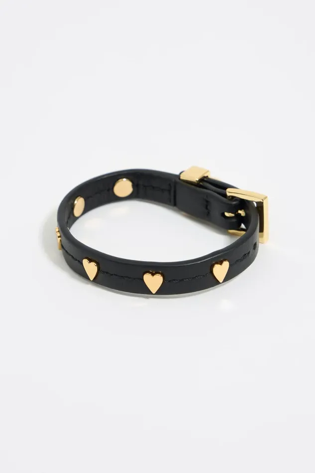 Black Hearts Strap Bracelet Black Women Bimba Y Lola Jewelry