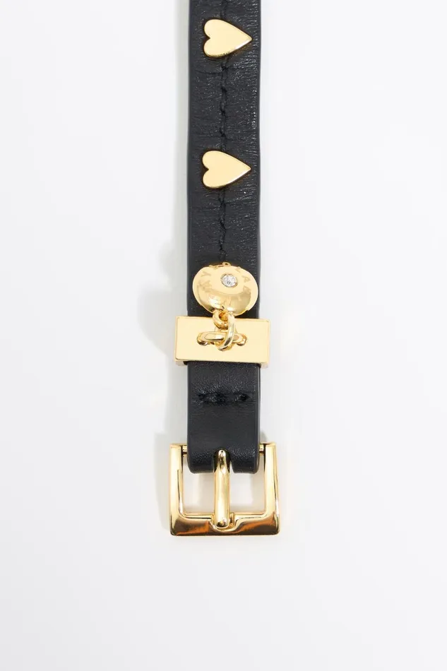 Black Hearts Strap Bracelet Black Women Bimba Y Lola Jewelry Black Hearts Strap Bracelet Black Women Bimba Y Lola Jewelry
