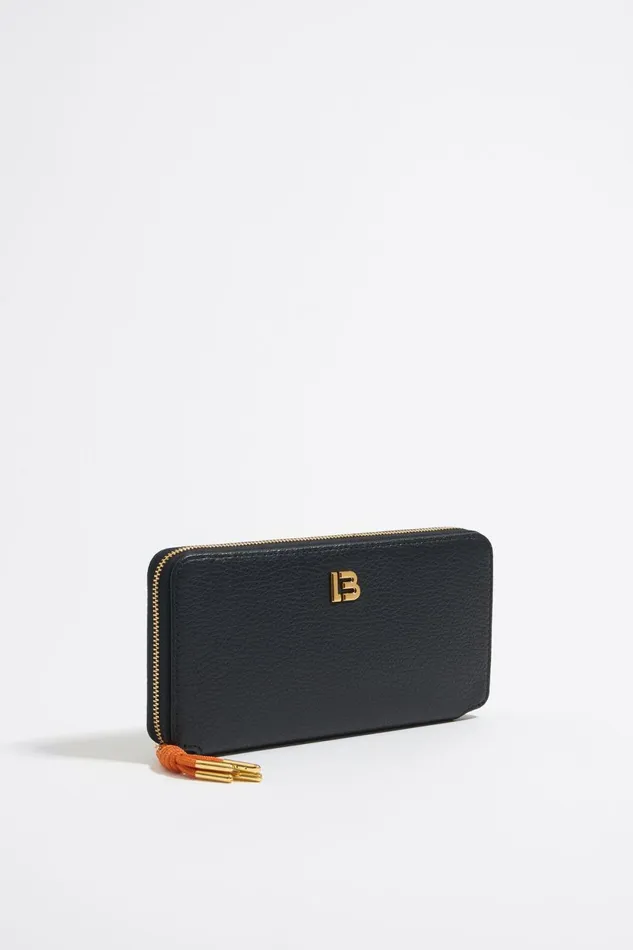 Black Leather Horizontal With Zip Wallet Black Women Bimba Y Lola Billfolds