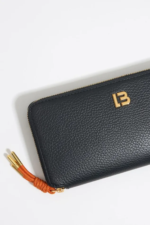 Black Leather Horizontal With Zip Wallet Black Women Bimba Y Lola Billfolds