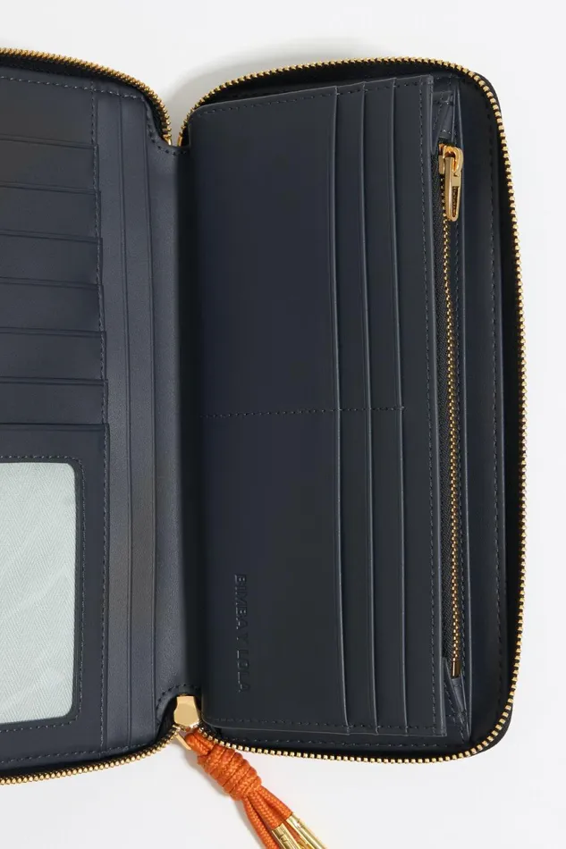 Black Leather Horizontal With Zip Wallet Black Women Bimba Y Lola Billfolds