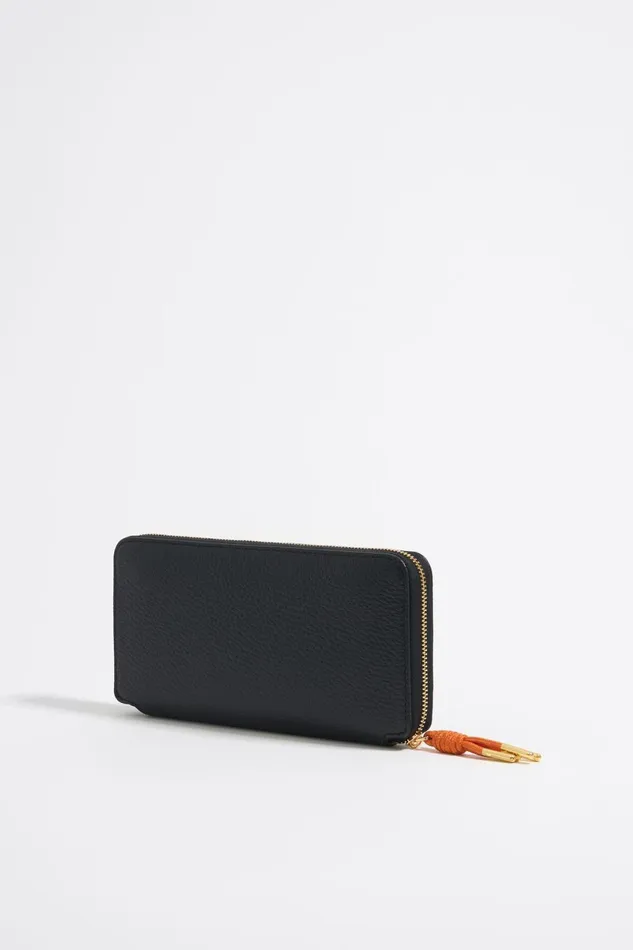 Black Leather Horizontal With Zip Wallet Black Women Bimba Y Lola Billfolds