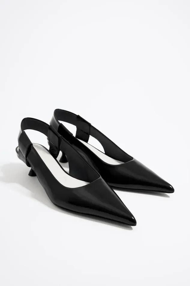 Black Leather Slingback Court Shoe Black Women Bimba Y Lola Court Shoes Black Leather Slingback Court Shoe Black Women Bimba Y Lola Court Shoes