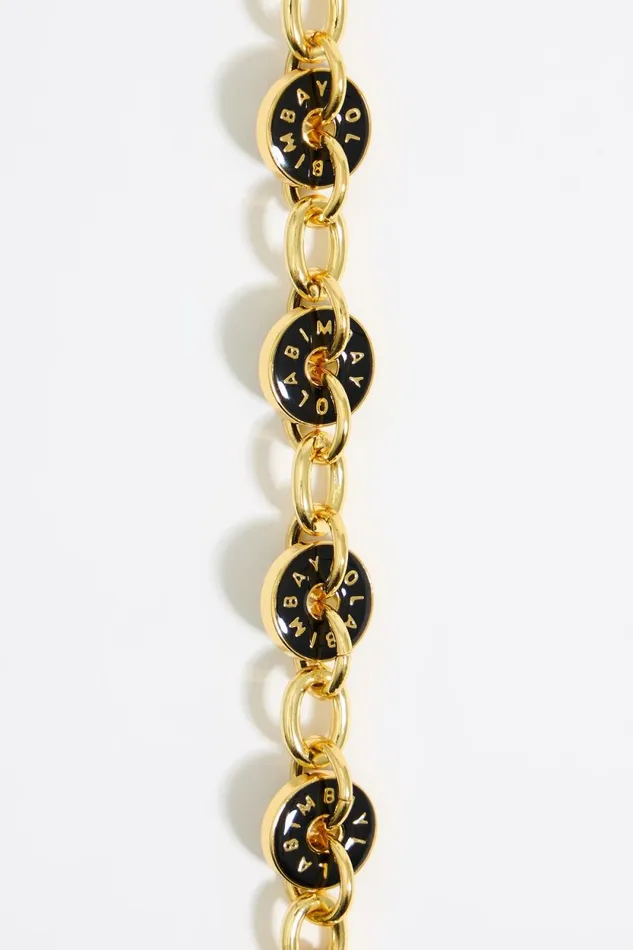Black Logos Gold Chain Bracelet Black Women Bimba Y Lola Jewelry Black Logos Gold Chain Bracelet Black Women Bimba Y Lola Jewelry