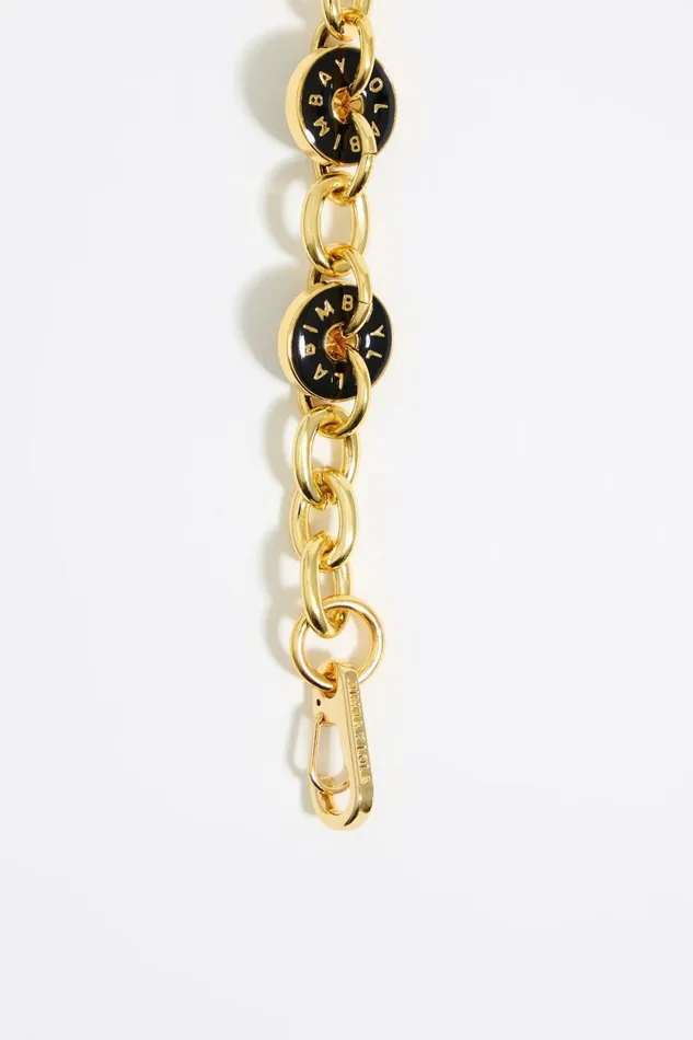 Black Logos Gold Chain Bracelet Black Women Bimba Y Lola Jewelry Black Logos Gold Chain Bracelet Black Women Bimba Y Lola Jewelry