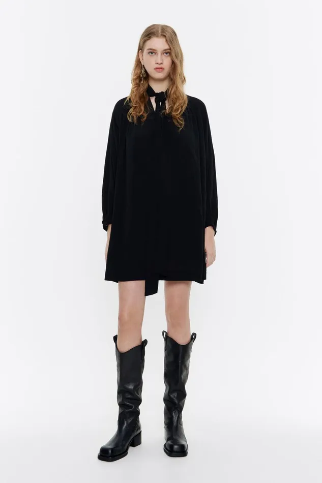 Black Maxi Bow Mini Dress Black Women Bimba Y Lola Dresses And Jumpsuits