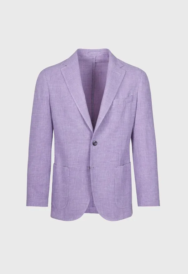 Blazers and Jackets Paulstuart Mens Garment Dyed Basketweave Jacket Lavender