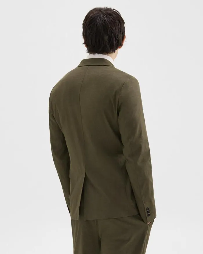 Blazers Jackets Men Theory Clinton Blazer In Good Linen Dark Olive