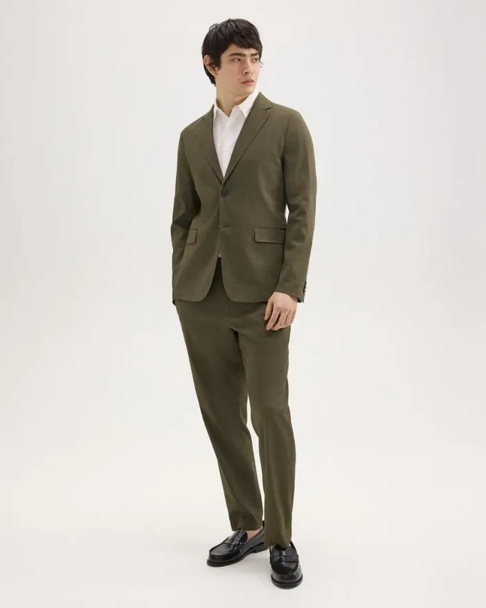 Blazers Jackets Men Theory Clinton Blazer In Good Linen Dark Olive