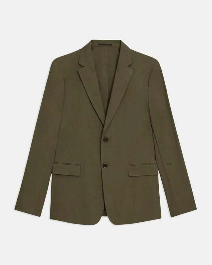 Blazers Jackets Men Theory Clinton Blazer In Good Linen Dark Olive