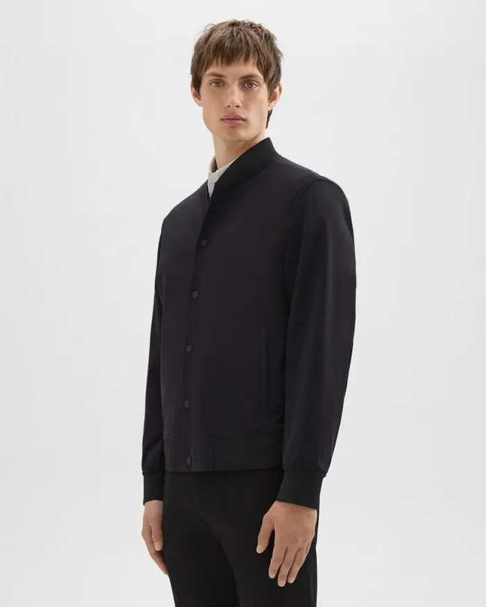 Blazers Jackets Men Theory Murphy Bomber Jacket In Precision Ponte Black