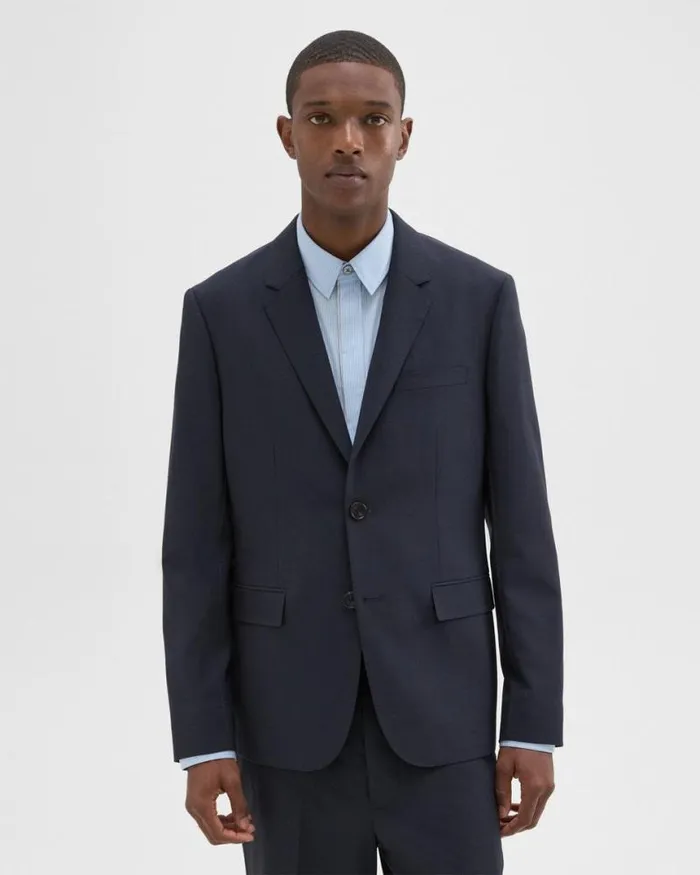 Blazers Jackets Men Theory Virgin Wool TwoButton Blazer Midnight