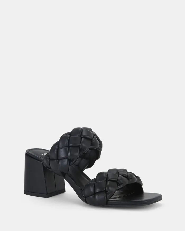 Block Heels Women UGANDAN BLACK Heeled Sandals NOVO Shoes