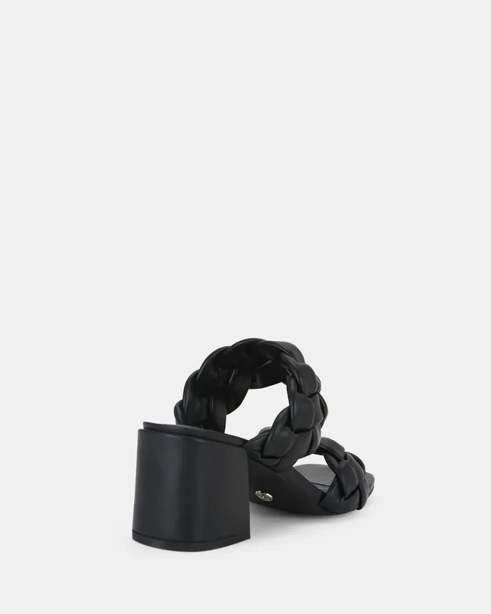 Block Heels Women UGANDAN BLACK Heeled Sandals NOVO Shoes