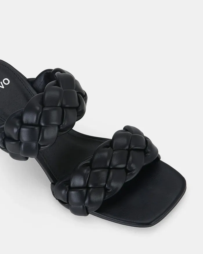 Block Heels Women UGANDAN BLACK Heeled Sandals NOVO Shoes