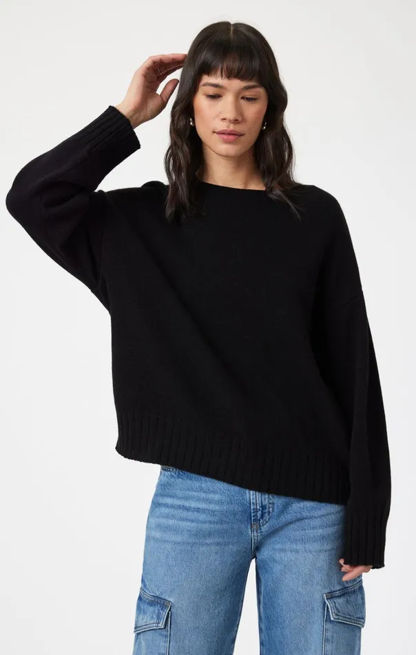 Boat Neck Sweater In Black Women Mavi Jeans Sweaters
