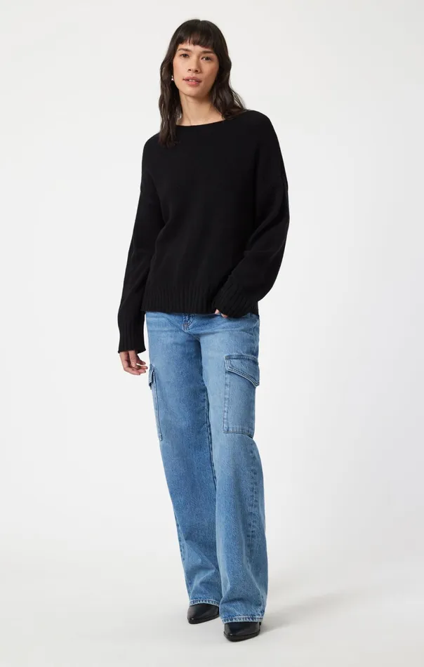 Boat Neck Sweater In Black Women Mavi Jeans Sweaters Boat Neck Sweater In Black Women Mavi Jeans Sweaters