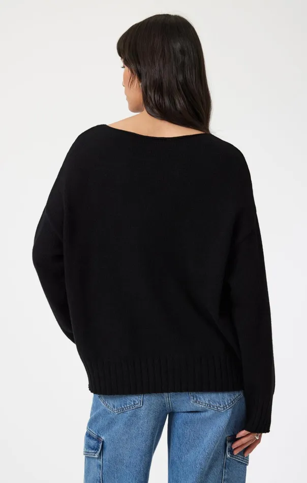 Boat Neck Sweater In Black Women Mavi Jeans Sweaters Boat Neck Sweater In Black Women Mavi Jeans Sweaters