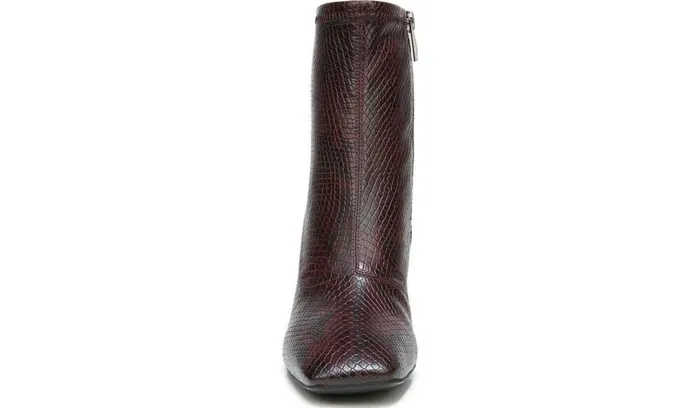 Booties Women Franco Sarto Franco Harmond Block Heel Bootie Bordeaux Faux Snake Leather