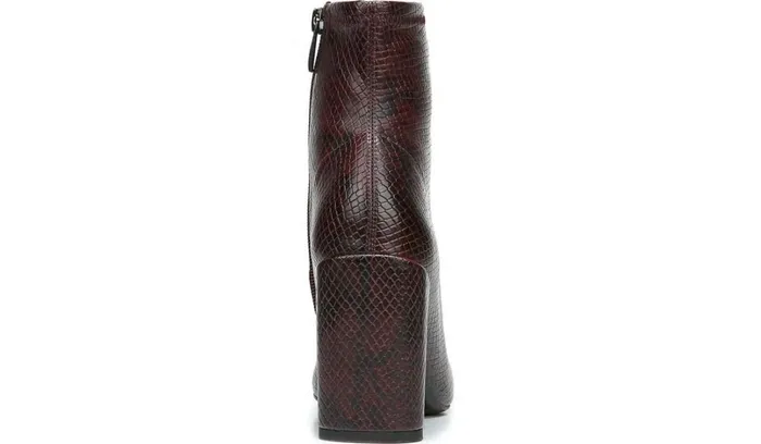 Booties Women Franco Sarto Franco Harmond Block Heel Bootie Bordeaux Faux Snake Leather