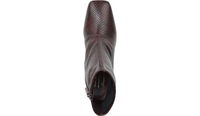Booties Women Franco Sarto Franco Harmond Block Heel Bootie Bordeaux Faux Snake Leather