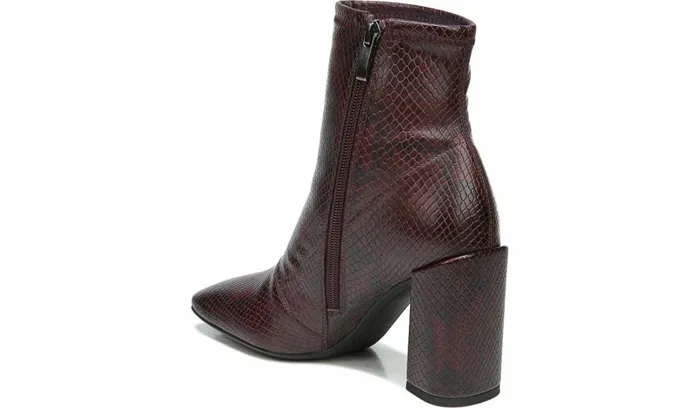 Booties Women Franco Sarto Franco Harmond Block Heel Bootie Bordeaux Faux Snake Leather