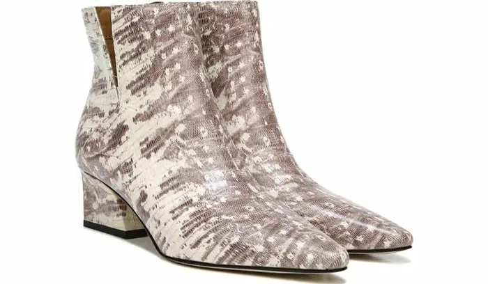 Booties Women Franco Sarto Franco Sandria Block Heel Bootie Roccia Snake Print Leather