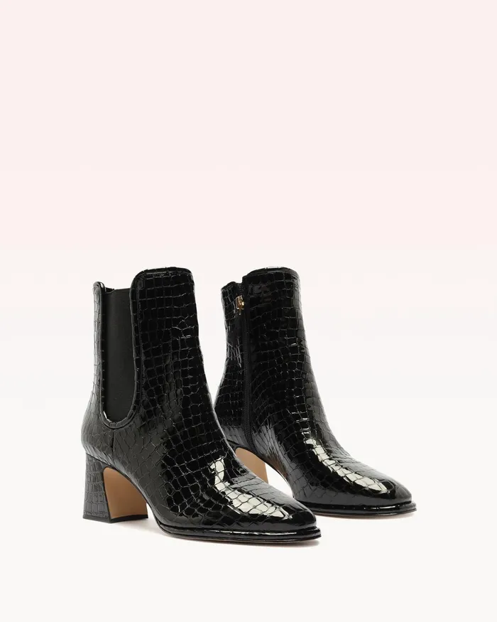 Boots Women Alexandre Birman Ava 60 Black Chelsea Boots 8211 Luxury Leather Boots Black