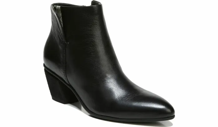 Boots Women Franco Sarto Sarto Kinga Block Heel Bootie Black Leather