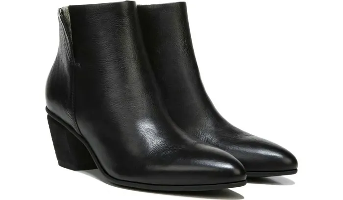 Boots Women Franco Sarto Sarto Kinga Block Heel Bootie Black Leather