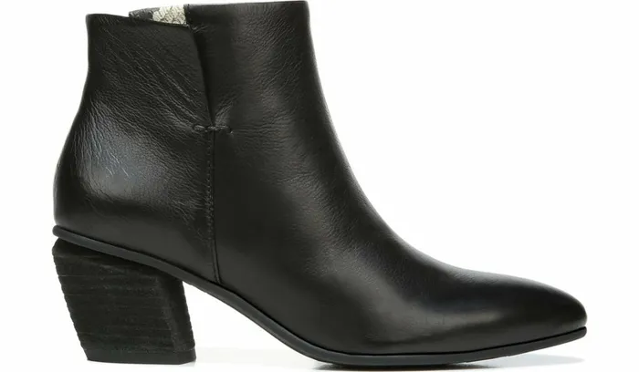 Boots Women Franco Sarto Sarto Kinga Block Heel Bootie Black Leather