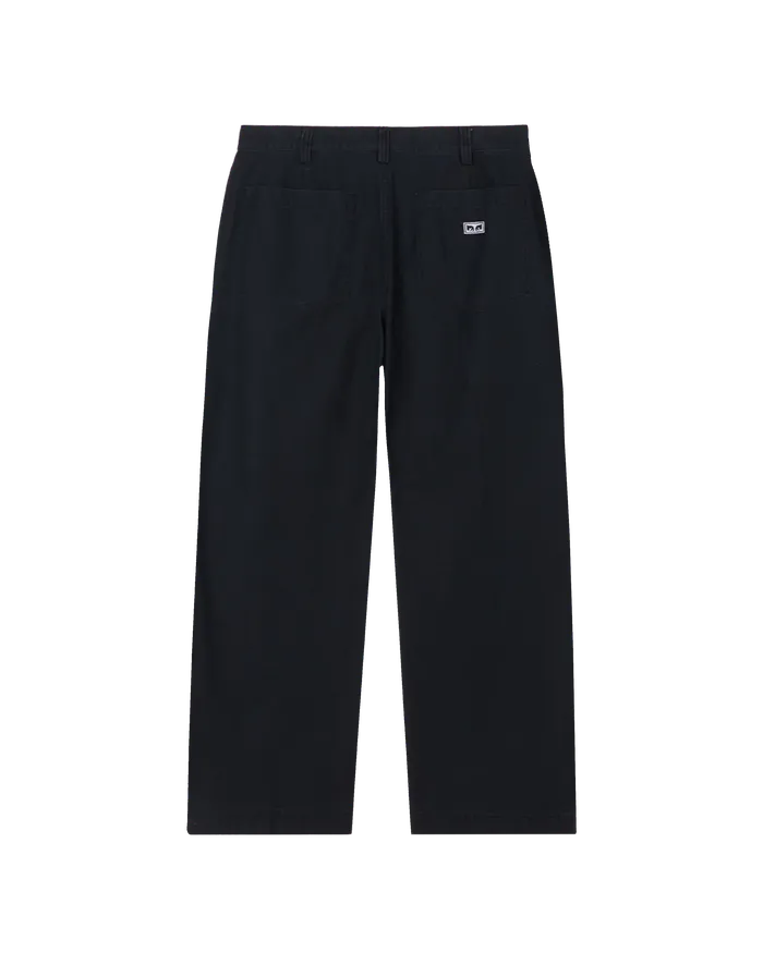 BOTTOMS OBEY Clothing Men BIGWIG BAGGY UTILITY PANT Anthracite Faded Wash