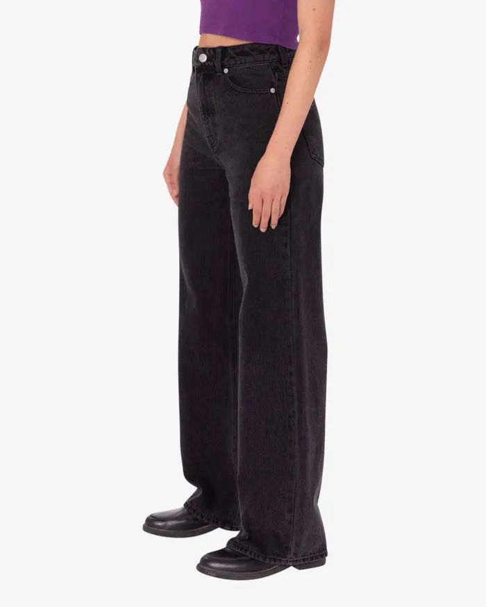 BOTTOMS Women ERRAND HIGHWAIST 5 POCKET DENIM Faded Black OBEY Clothing