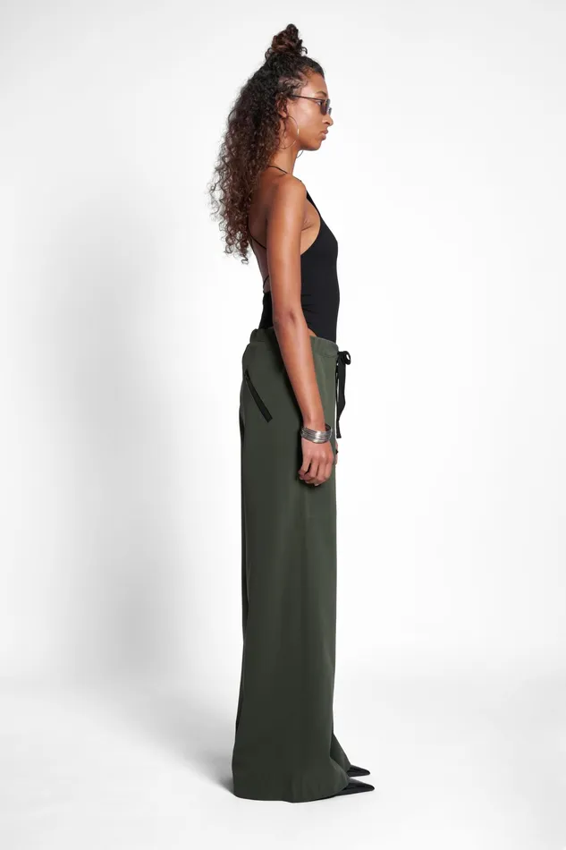 Bottoms Women Stutterheim Jarla Matte Trousers Green