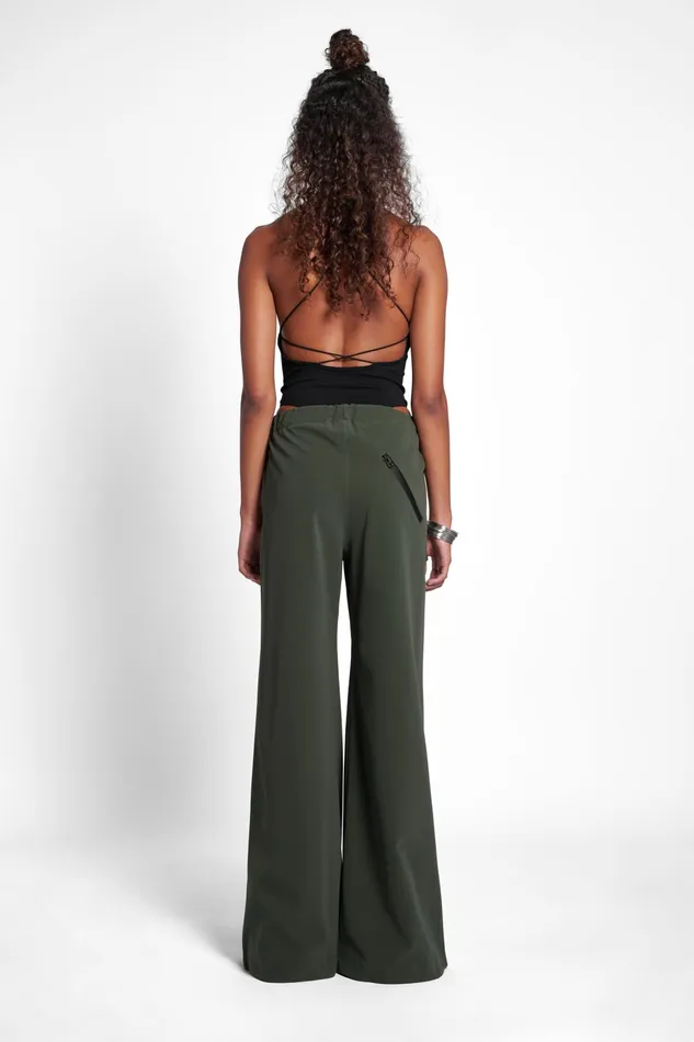 Bottoms Women Stutterheim Jarla Matte Trousers Green