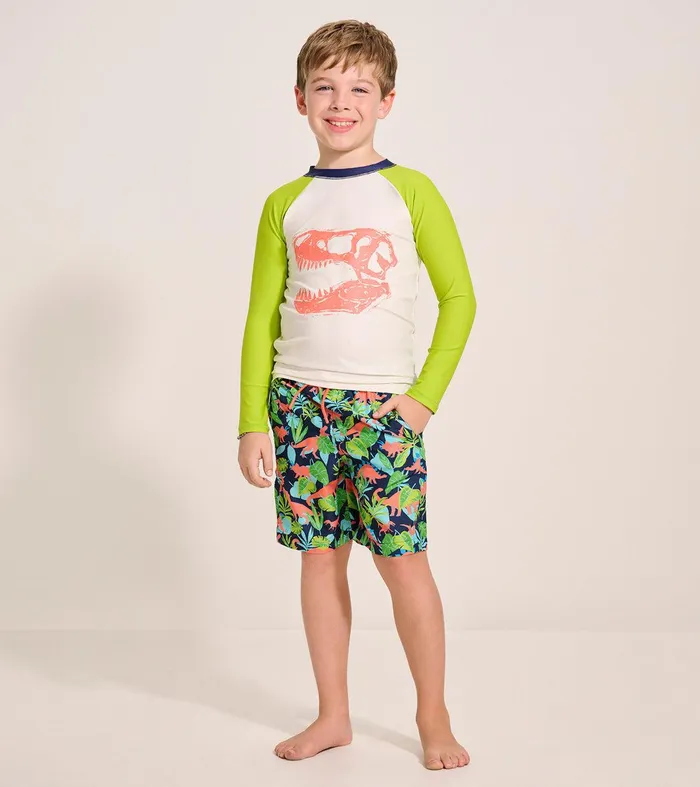 Boys Dino Skull Long Sleeve Rashguard Hatley