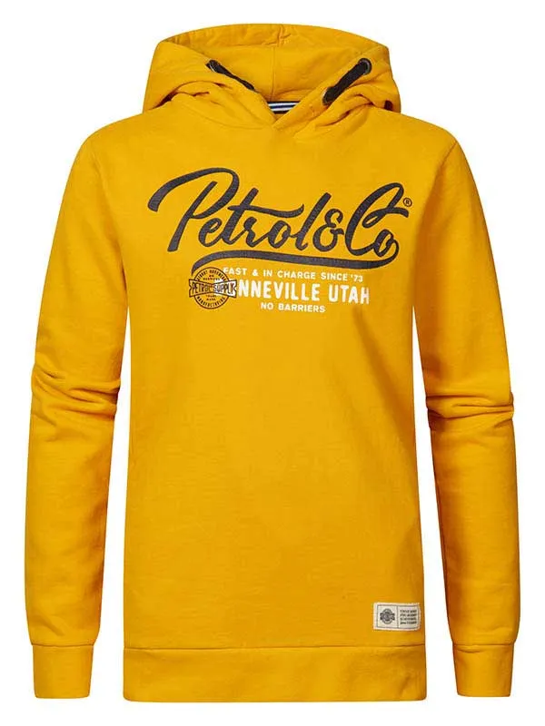 Boys Knits and Sweats Petrol Industries Hoodie With Logo Artwork Fresh Mango