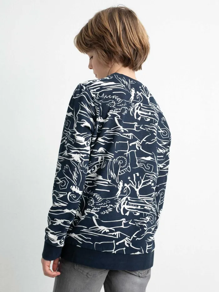 Boys Knits and Sweats Petrol Industries Pullover With AllOver Print Midnight Navy