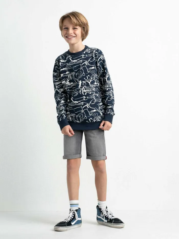 Boys Knits and Sweats Petrol Industries Pullover With AllOver Print Midnight Navy