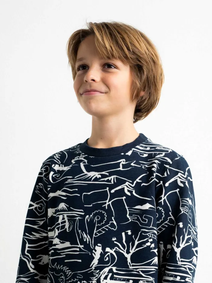 Boys Knits and Sweats Petrol Industries Pullover With AllOver Print Midnight Navy