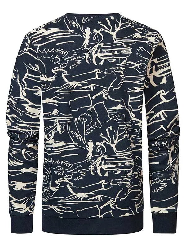 Boys Knits and Sweats Petrol Industries Pullover With AllOver Print Midnight Navy