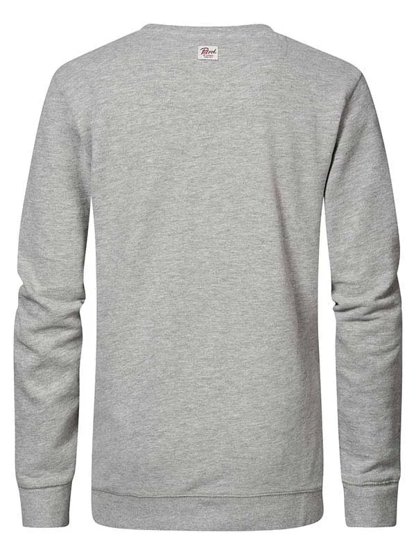 Boys Knits and Sweats Petrol Industries Pullover With Logo Artwork Light Grey Melee