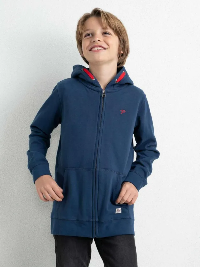 Boys Knits and Sweats Petrol Industries Zipped Hoodie Petrol Blue